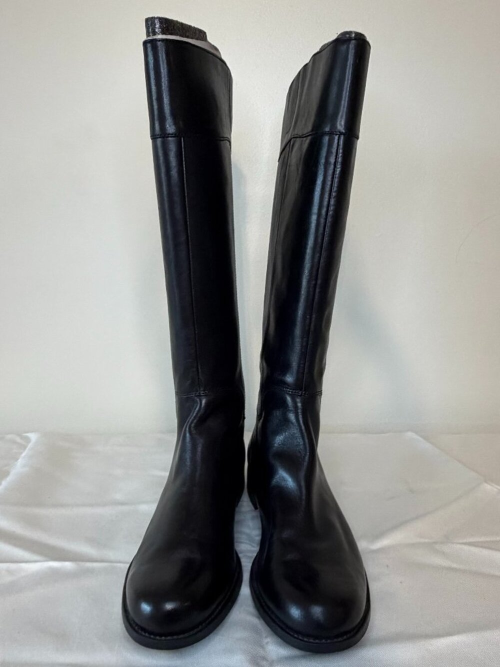 Nine West Black Leather Tall Riding Boot Size 11